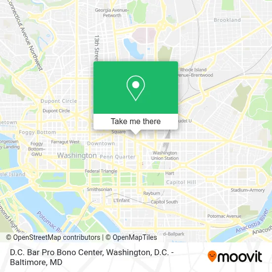 D.C. Bar Pro Bono Center map