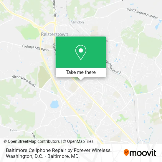 Baltimore Cellphone Repair by Forever Wireless map