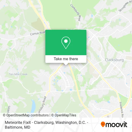 Meteorite Fixit - Clarksburg map