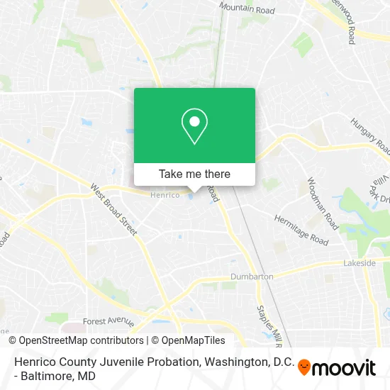 Henrico County Juvenile Probation map