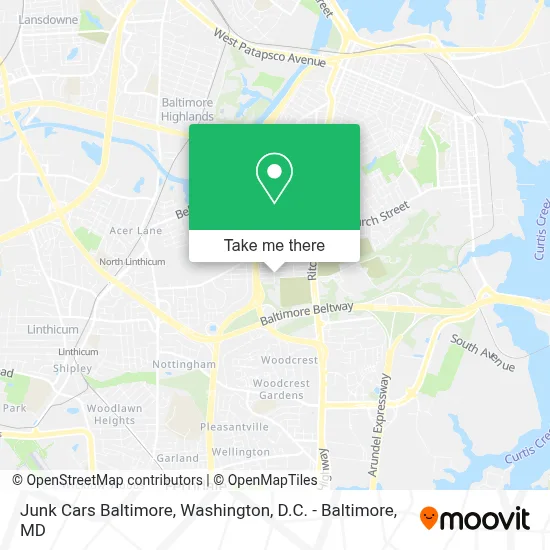 Junk Cars Baltimore map