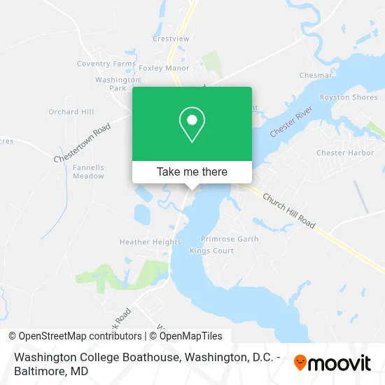 Washington College Boathouse map