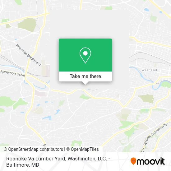 Roanoke Va Lumber Yard map