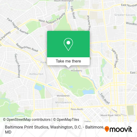 Baltimore Print Studios map