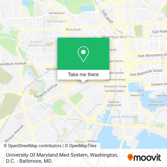 University Of Maryland Med System map