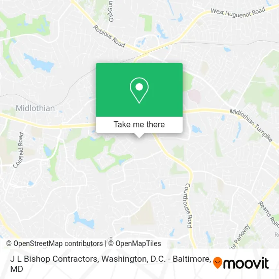 J L Bishop Contractors map