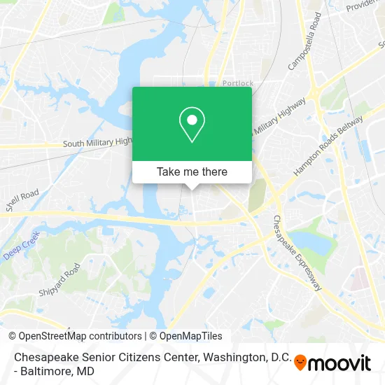 Chesapeake Senior Citizens Center map
