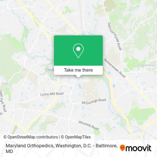 Maryland Orthopedics map