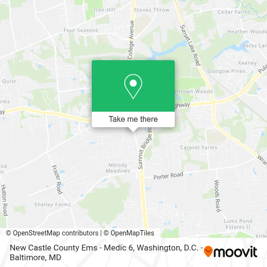 New Castle County Ems - Medic 6 map