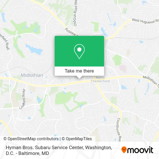 Hyman Bros. Subaru Service Center map