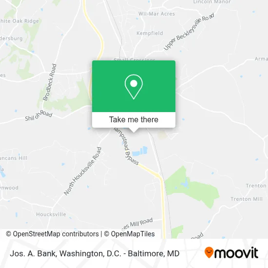 Jos. A. Bank map