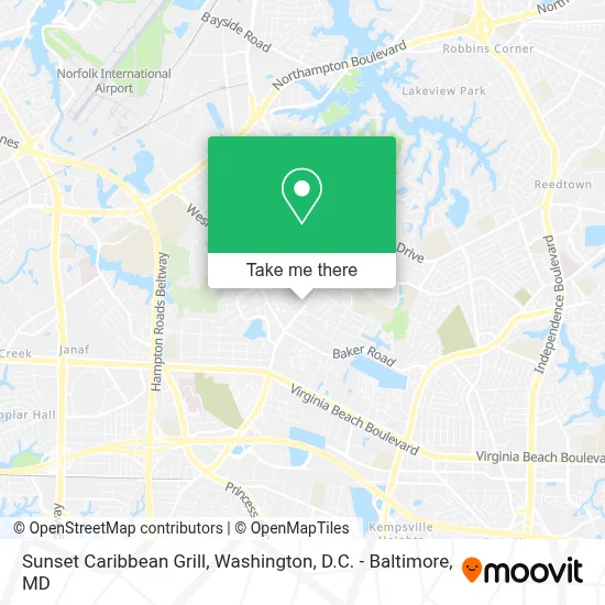 Sunset Caribbean Grill map
