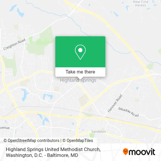 Highland Springs United Methodist Church map