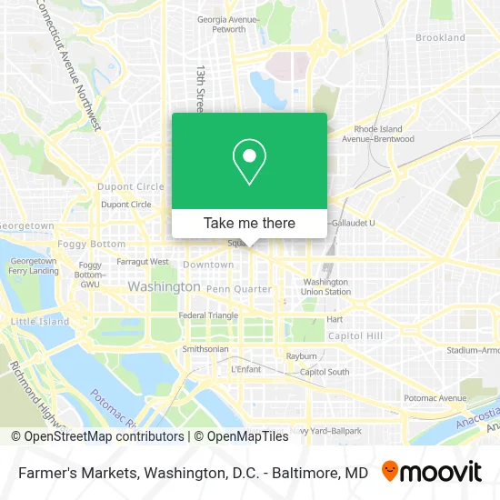 Farmer's Markets map