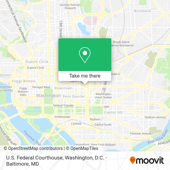 U.S. Federal Courthouse map