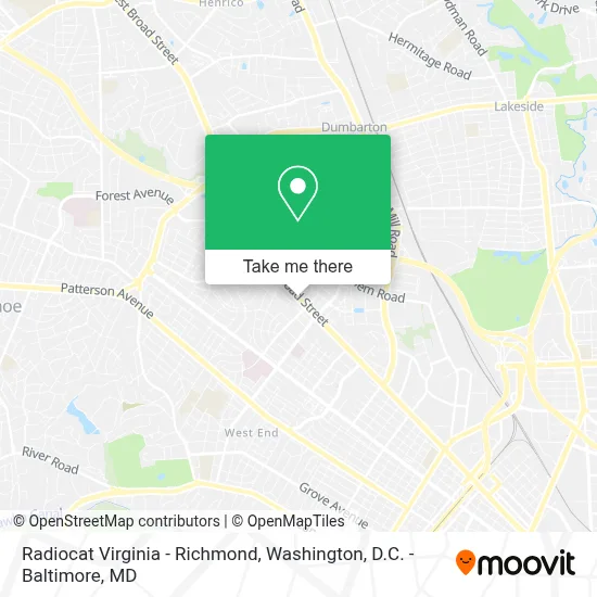 Radiocat Virginia - Richmond map