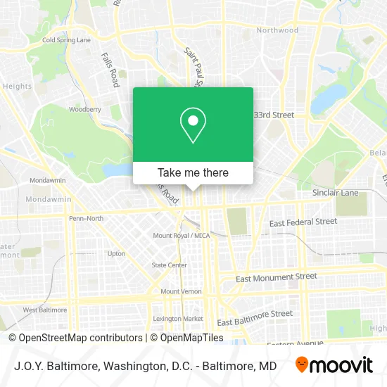 J.O.Y. Baltimore map