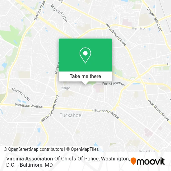 Virginia Association Of Chiefs Of Police map