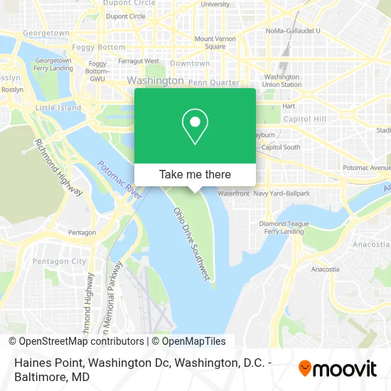 Haines Point, Washington Dc map