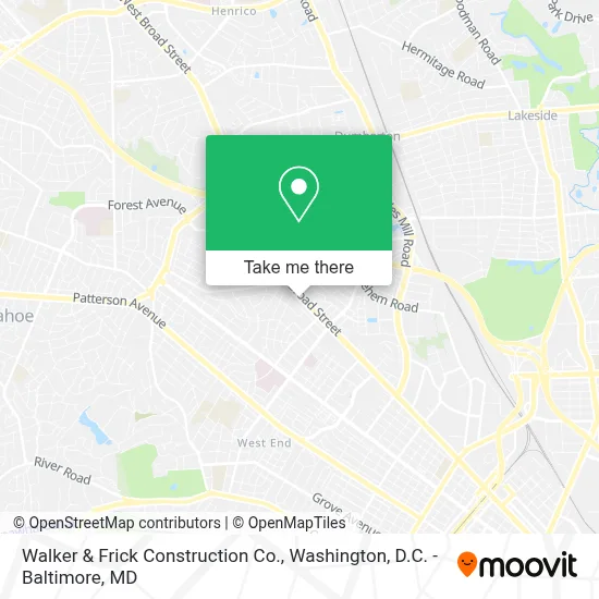 Walker & Frick Construction Co. map