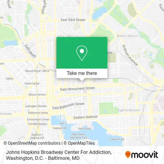 Johns Hopkins Broadway Center For Addiction map