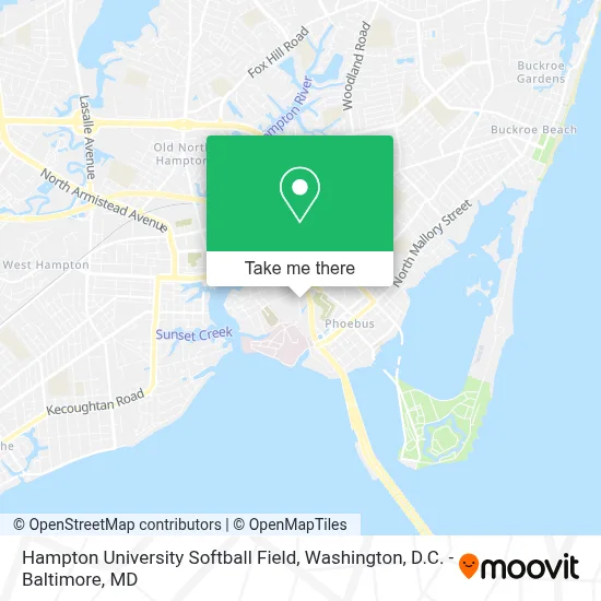 Hampton University Softball Field map