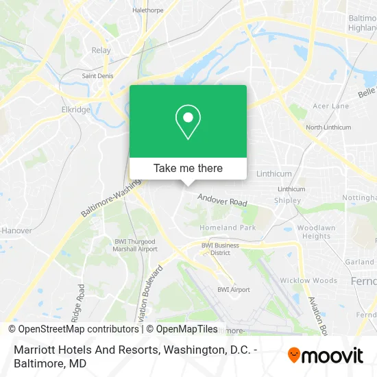 Marriott Hotels And Resorts map