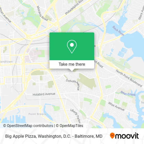Big Apple Pizza map