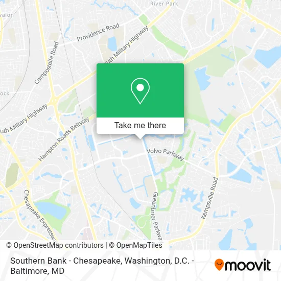 Southern Bank - Chesapeake map
