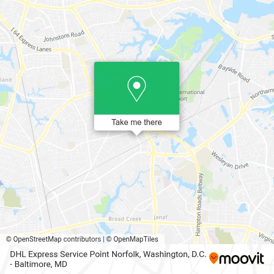 DHL Express Service Point Norfolk map