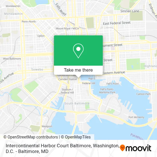 Intercontinental Harbor Court Baltimore map