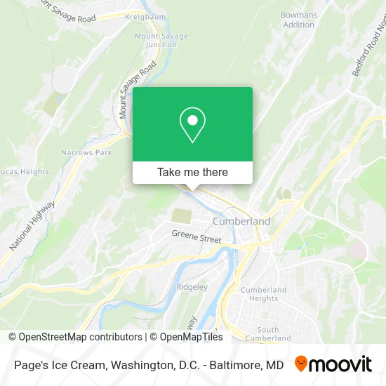 Page's Ice Cream map