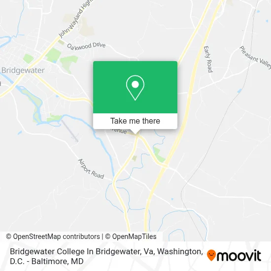 Bridgewater College In Bridgewater, Va map