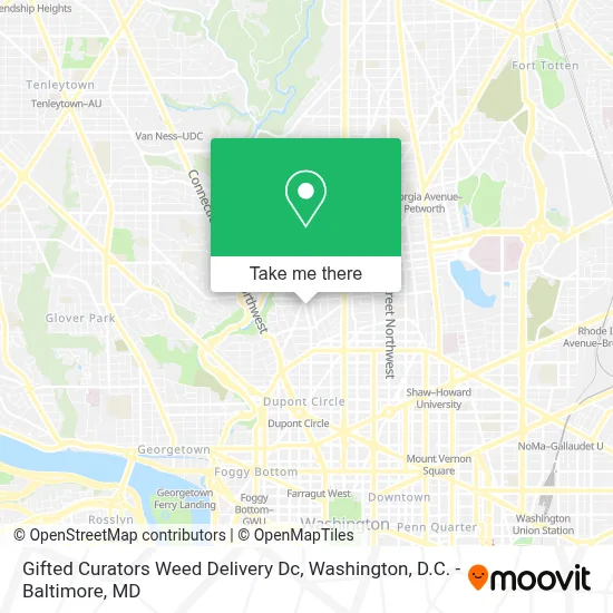 Gifted Curators Weed Delivery Dc map