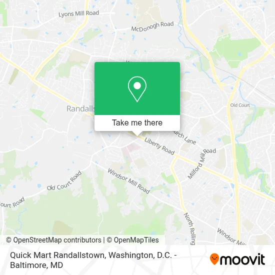 Quick Mart Randallstown map