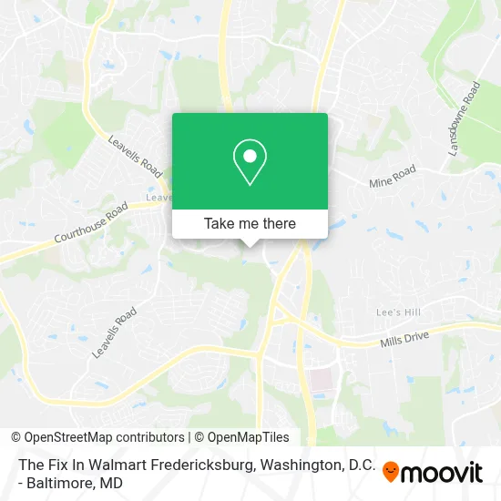 The Fix In Walmart Fredericksburg map