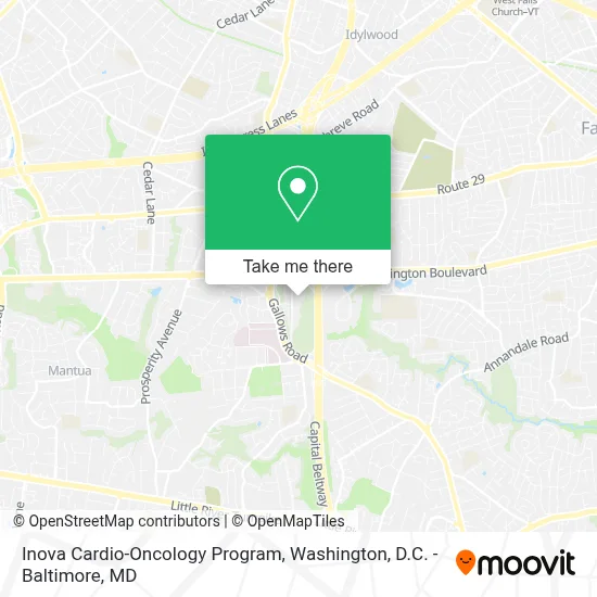 Inova Cardio-Oncology Program map