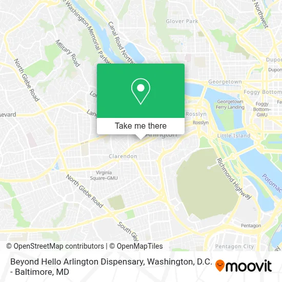 Beyond Hello Arlington Dispensary map