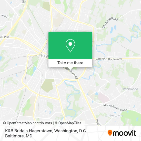 K&B Bridals Hagerstown map