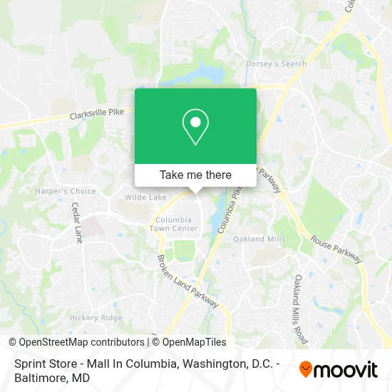 Sprint Store - Mall In Columbia map