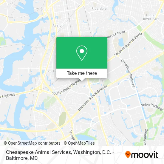 Chesapeake Animal Services map