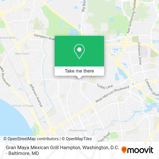 Gran Maya Mexican Grill Hampton map
