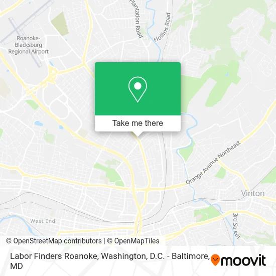 Labor Finders Roanoke map