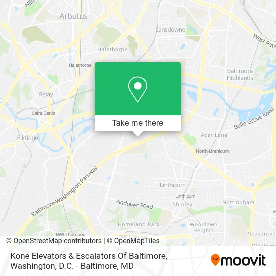Kone Elevators & Escalators Of Baltimore map