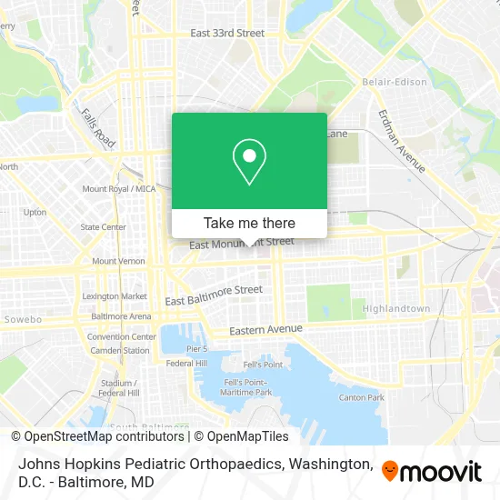 Johns Hopkins Pediatric Orthopaedics map