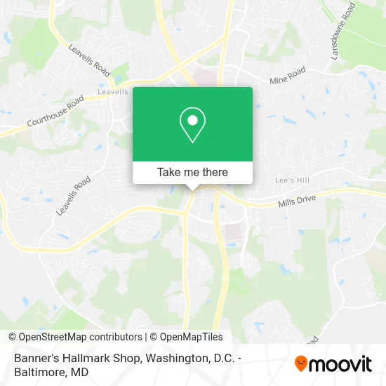 Banner's Hallmark Shop map
