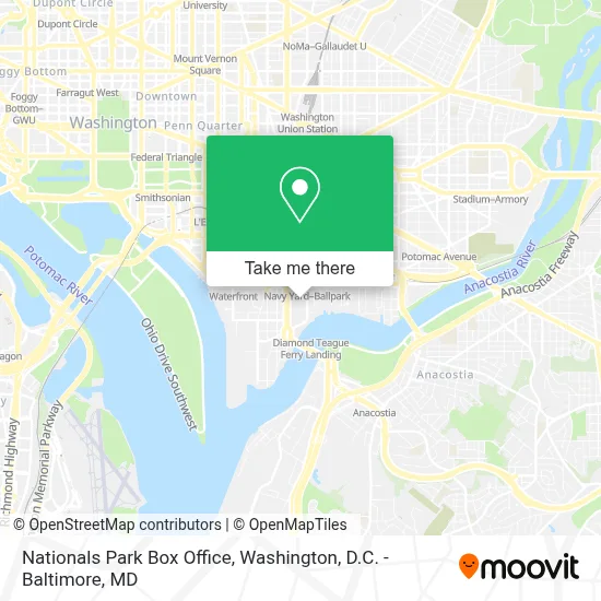 Nationals Park Box Office map