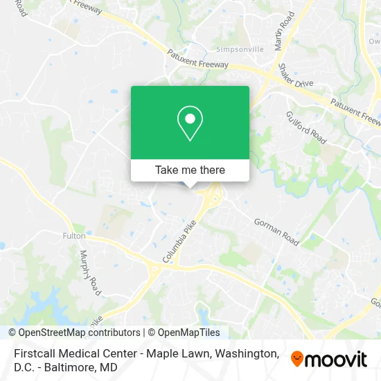 Firstcall Medical Center - Maple Lawn map