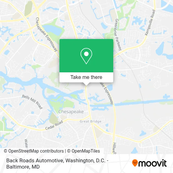 Back Roads Automotive map