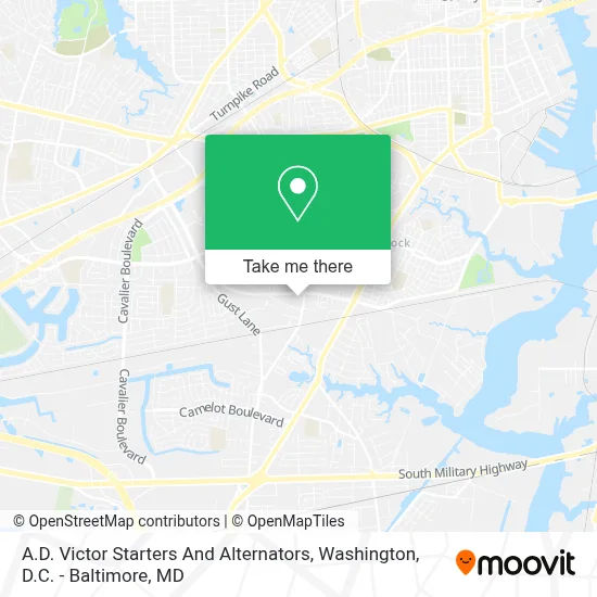 A.D. Victor Starters And Alternators map